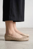 Rhinestone-Embellished Ballet Flats