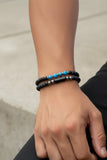 Men's Matte Black & Turquoise Bracelet Set