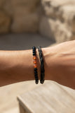 Men's Cube And Round Gemstone Bracelet Set