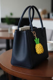 Woven Faux Leather Pineapple Bag Charm