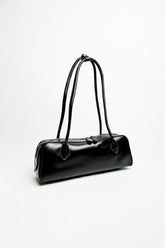 Faux Leather Baguette Shoulder Bag