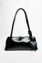 Elongated Shoulder Bag With Heart Charm