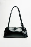 Elongated Shoulder Bag With Heart Charm