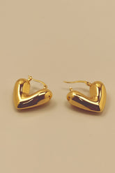 Chunky Heart Hoop Earrings