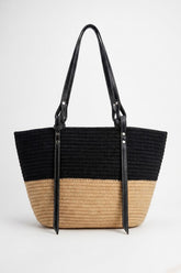 Two-Toned Woven Tote Bag