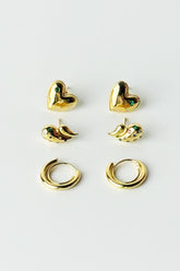 Charming Gold Earring Set