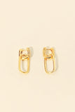 Rhinestones Linked Rectangle Drop Earrings