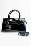 Patent Faux Leather Bag With Key Charm