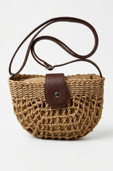 Straw Crochet Half-Moon Bag