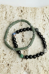 Men's Earthy Mixed-Bead Bracelet Set