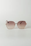 Rose Gold-Rimmed Sunglasses