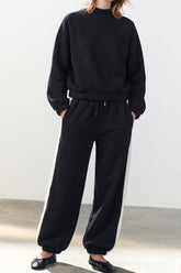 Mock-Neck Fleece Sweatshirt