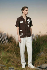 Men Resort Collar Shirt With Appliques
