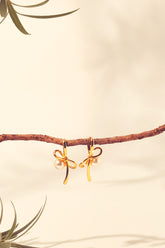 GO Bow And Pearl Drop Earrings