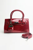 Patent Faux Leather Bag With Key Charm