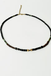 Men's Mixed-Material Beaded Necklace