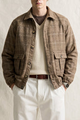 Wool Check Bomber Jacket