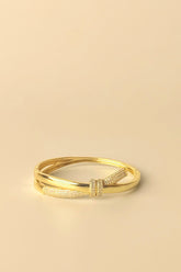 Rhinestone Knot Cuff Bracelet. - GO