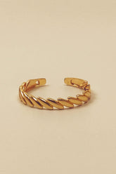 Leaf-Pattern Open Bangle