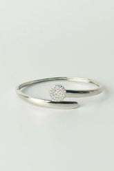 Twist-Front Rhinestone Bangle