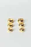 Gold Huggie Hoop Earring Set