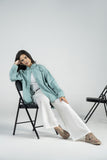 Embroidered Grid Pattren Shirt