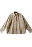 Oversized Marbled Earth-Tone Print Shirt
