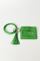 Circle Wristlet Bag Charm With Card Holder