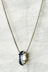 Men's Minimalist Two-Tone Ring Necklace - SL