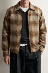 Wool Check Bomber Jacket