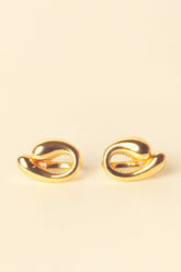 Rhinestone-embellished Swirl Earrings - GO