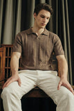 Textured Knit Polo Shirt