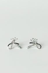 Rhinestone Bow Stud Earrings