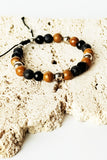 Men's Faux Leather And Beaded Bracelet Set