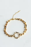 U-Link Chain Bracelet With Rhinestone