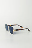 Square Sunglasses With Tortoiseshell Temples