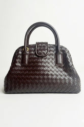Woven Faux Leather Handbag