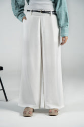 Sheer Blend Wide Leg Trousers