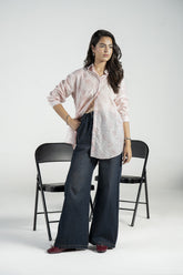 Soft Blush Tie-Dye Stripe Shirt