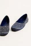 Rhinestone-Embellished Ballet Flat