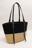 Two-Toned Woven Tote Bag