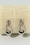 Rhinestone-embellished Oval Drop Earrings