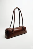 Faux Leather Baguette Shoulder Bag