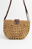 Straw Crochet Half-Moon Bag
