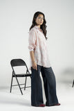 Soft Blush Tie-Dye Stripe Shirt