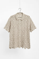 Crochet Button-Down Shirt
