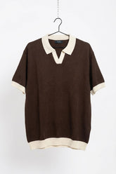 Contrast Ribbed Knit Polo