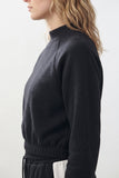 Mock-Neck Fleece Sweatshirt