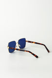Square Sunglasses With Tortoiseshell Temples
