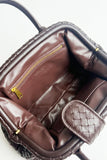 Woven Faux Leather Handbag